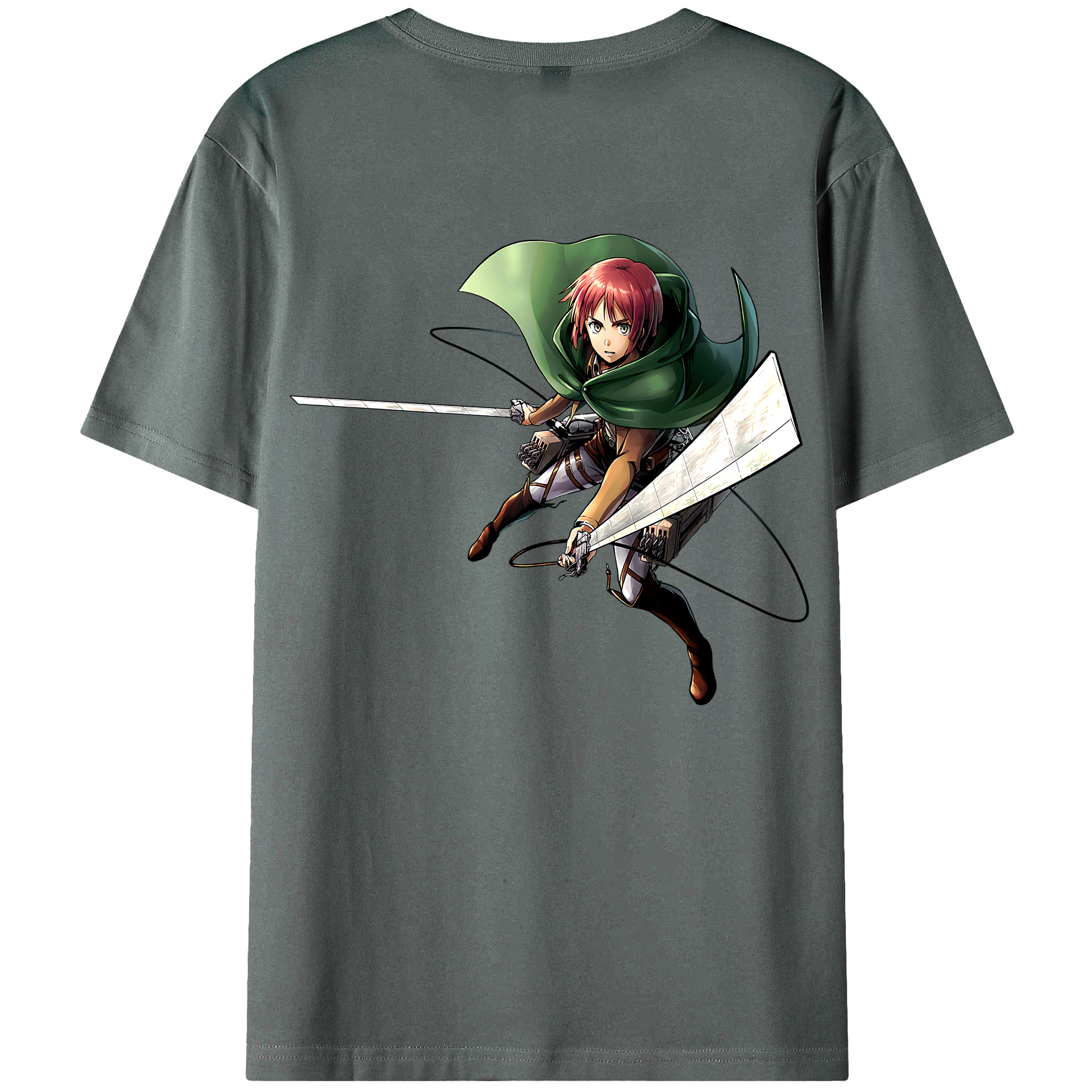 （画像用） 進撃の巨人 Attack on Titan 綿100％ メンズ半袖Tシャツ（バックプリント） 通気性
